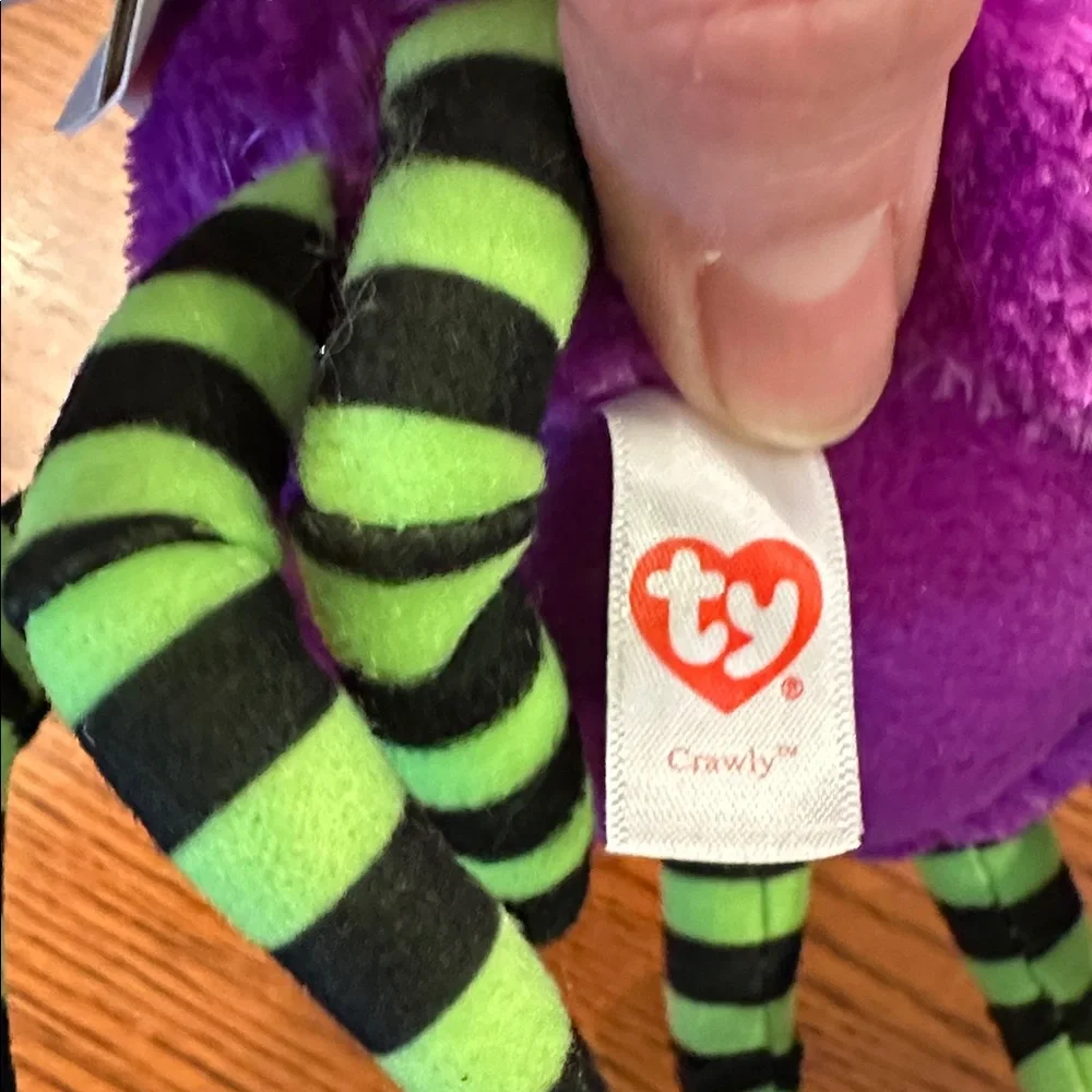 Ty Beanie Boo’s Purple Plush Spider Toy Crawly with tags - Picture 5 of 5